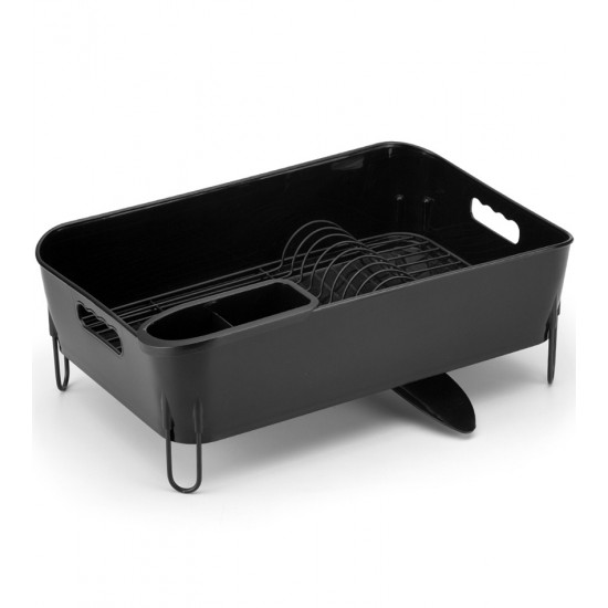 Escorredor 50cm Para Louça 12 Pratos Deluxe Preto